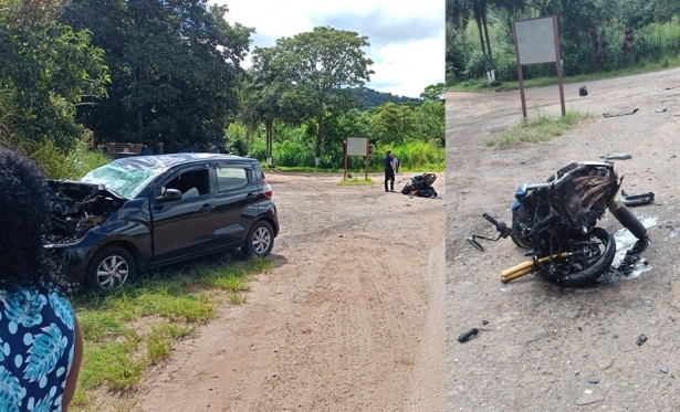 Motociclista morre em acidente com carro na BR-356 em Cachoeira do Campo (MG)